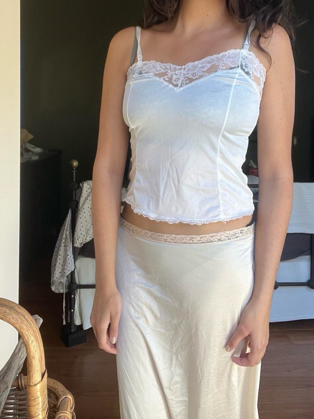 Vintage white lace fairy cami size s
